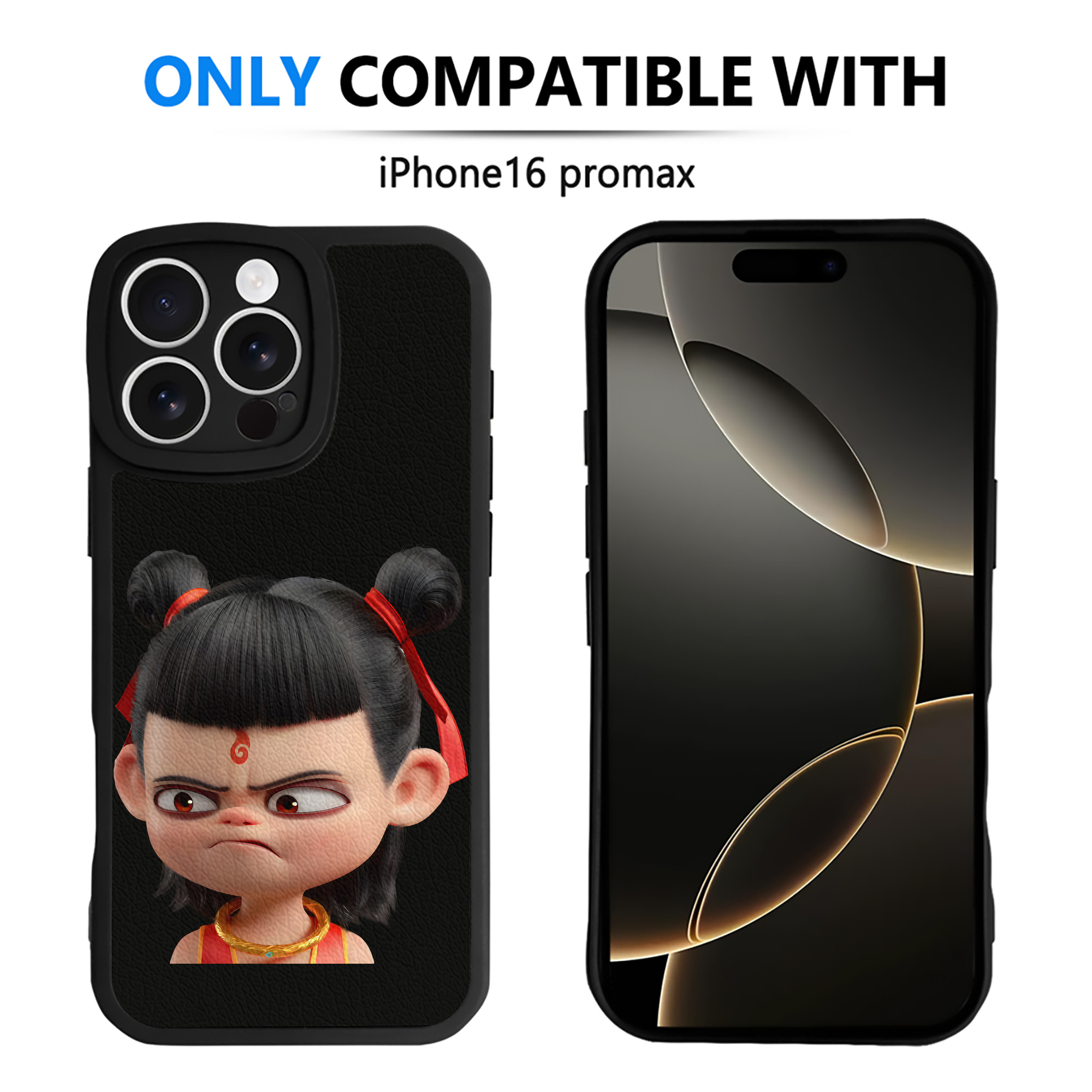 （画像用） Ne Zha 2 ナタ 魔童の大暴れ 【iPhone 16シリーズ対応】シリコンスマホケース（レザー調） 材質：シリコン